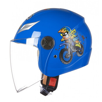 头盔电动车摩托车男女宝宝安全帽小学生头盔四季半盔 蓝色小车手 m