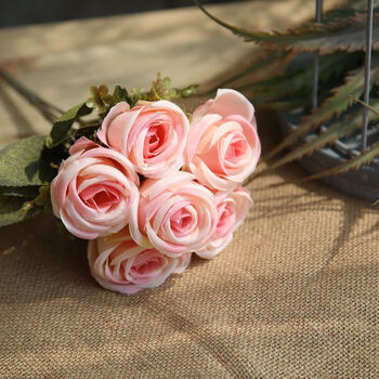 仿真花花束称心玫手捧花玫瑰苞星星苞婚庆家居花墙 浅粉色