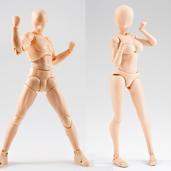 关节可动素体漫画人体模型术绘画写生画画人偶模型 豪华版0 皮肤男女