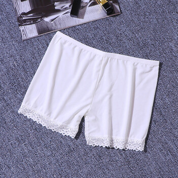白色女士安全裤防走光蕾丝性感花边18-24岁打底短裤三分裤保险裤 白色