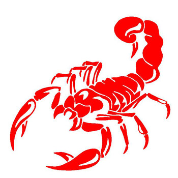 汽车贴纸 机盖贴 拉花 多色可选外饰 特惠 红色 20厘米长单张蝎子