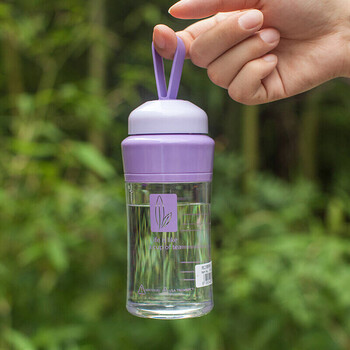 随身杯夏天男女学生便携带盖过滤小水杯sn5206 1041紫色120毫升送杯刷