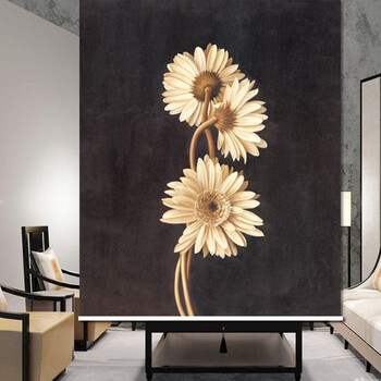 油画风格卷帘雏菊菊花窗帘欧式装饰画房间门帘门帘遮光隔热帘定制 棉