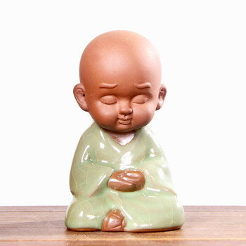 桌面摆设可爱沙弥小和尚佛像客厅办公室摆件工艺礼品 禅意小僧*静思