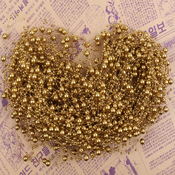 珠链连串珠 婚庆花店包花束用品 鲜花包装材料装饰 花束配饰 金色1条