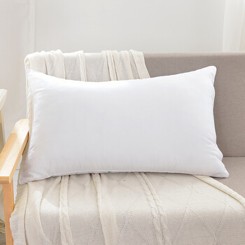 五星级酒店枕头枕芯羽丝绒护颈枕头单人学生 白色低 48*74两只装