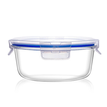 透明玻璃饭盒耐热微波炉专用保鲜盒带盖上班长方形水果便当碗密封 950