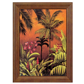 东南亚风格装饰画 油画装饰画 泰式画美式画热带雨林植物波西米亚sn
