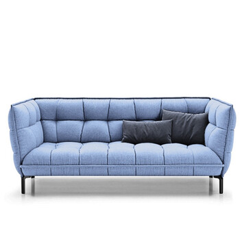 北欧沙发客厅简欧欧式小简易地中海现代简约小户型沙发 浅蓝色 四人位