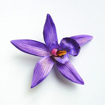 新款女童兰花发夹发卡配饰儿童舞蹈演出头花摄影写海边度假发饰 紫色