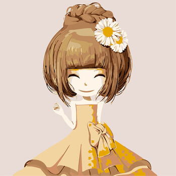 数字油画20*20儿童手绘客厅装饰人物动漫花语女孩学生sn4399 5-雏菊