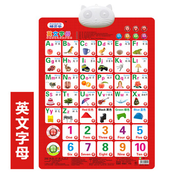 宝宝中英文点读有声挂图挂本手指点读挂本 猫