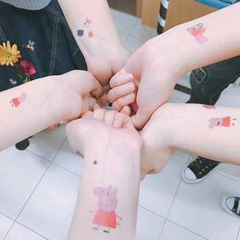 goodturn【10张装】纹身贴男防水持久手臂帖女小猪佩奇仿真刺青贴纸小