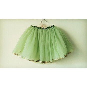 闪闪亮灵动小亮片女童蓬蓬纱裙百搭半身裙 浅绿色 120cm