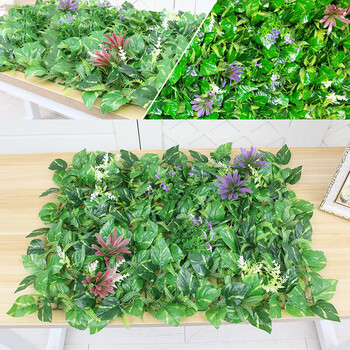 塑料仿真草皮人造假草管道修饰塑料花植物墙配件装饰绿植盆栽 60x40