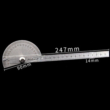 角度尺多功能量角器测量仪直角尺不锈钢木工高精度刻度工业级 半圆规