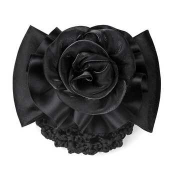 发网职业头花网兜银行头花蝴蝶结网兜酒店头花发饰服务员头花 黑色