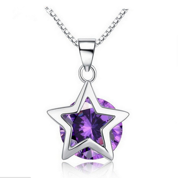 同兴德s925银星星项链五角星 时尚女士吊坠女款