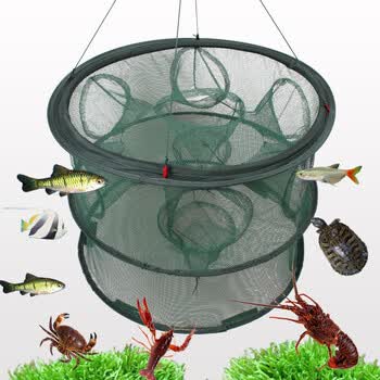 虾笼子捕虾笼自动捕鱼工具鱼笼龙虾网折叠手抛网户外渔网扑鱼加固