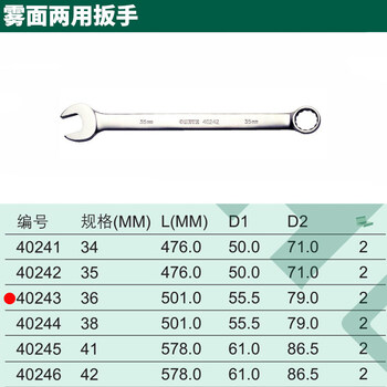 世达 大型两用开口扳手梅花扳 机修工具 34/36/38/41/46/55/60抖音