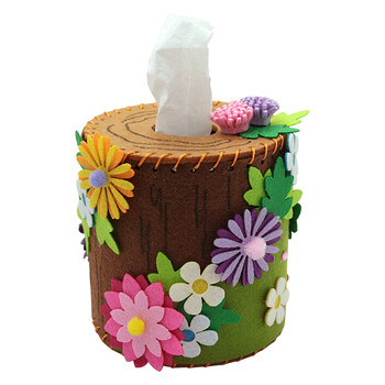 幻丝奇布 纸抽盒纸巾盒抽纸桶置物盒 儿童手工制作diy材料包不织布