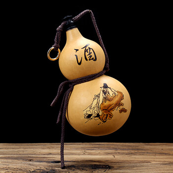 天然酒葫芦挂件户外随身水壶装水装酒药真葫芦酒壶木塞口蜂蜡防渗sn