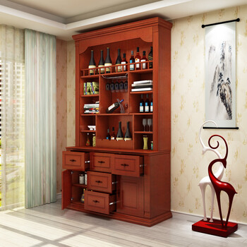 工匠时光欧式酒柜整体现代罗马柱酒柜餐边柜餐厅家具可 花梨木 欧式