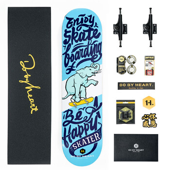 滑板初学者青少年极限双翘滑板四轮滑板 玫红色 蓝象