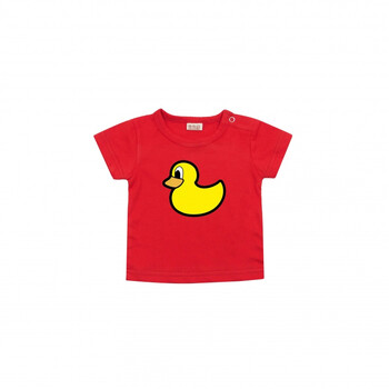 新品t恤宝宝t半袖衣服男夏装卡通短袖婴儿t恤纯棉女童 红色 鸭子款 59