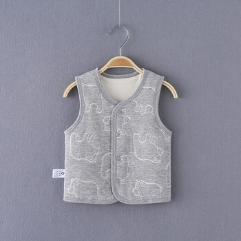 男宝宝马甲春秋季婴儿保暖马夹薄夹棉新生儿小坎肩婴幼儿背心 浅灰色