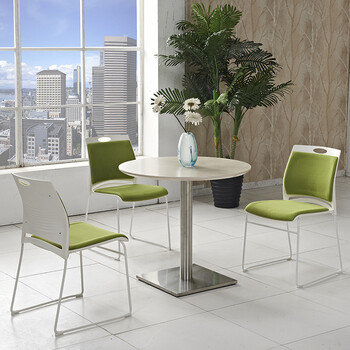 卡奈登 简约实木洽谈桌 北欧办公会客椅接待桌 商务小圆桌休闲茶几