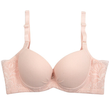 性感收副乳胸罩聚拢小胸学生文胸蕾丝 冰橙 75a