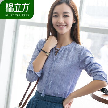 
                                        
                                                            棉立方长袖T恤女韩范套头打底衫白色2019秋装新款女装宽松棉上衣 茉莉白 M                