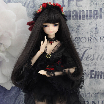 创意个性bjd娃娃sd娃娃4分女娃娃衣假发改娃成品黑色洛丽塔送女生