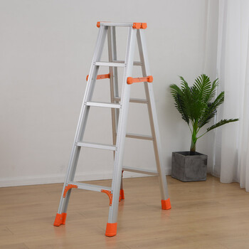 讴美折叠梯 银色合页梯6步加厚