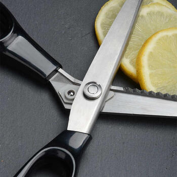 萌童 剪刀厨房橙皮不锈钢锯齿鸡尾酒横木花边柠檬皮装饰剪刀耐用裁缝