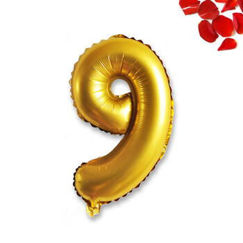 40寸特大铝膜数字气球 0-9金银色阿拉伯数字气球派