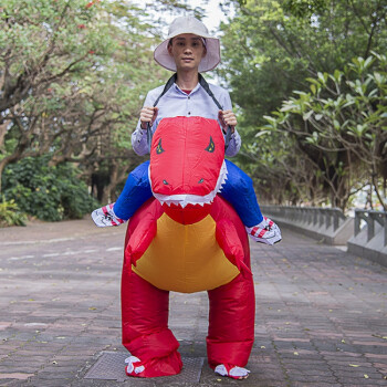 恐龍霸王龍充氣服暴龍表演服飾動物坐騎cos路演酒吧兒童道具 紅色恐龍