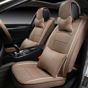 蝶恋依 新款亚麻全半包汽车座套坐垫定做座椅垫四季通用坐垫套奥迪a6l
