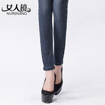 女人镜 2015新款高腰牛仔裤#S9127 黑色 29