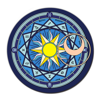 小樱魔法阵地毯魔卡少女樱 宿舍寝室拍照试衣间圆形垫 蓝彩 库洛款