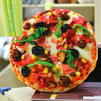 3d仿真美食绒玩具薯片汉堡家居靠垫食物抱枕玩偶情人节礼物v 小号披萨