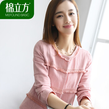 
                                        短外套女棉麻上衣2016棉立方春装新款大码女装韩版短款秋外衣 茉莉白 S                