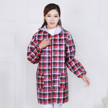 围裙长袖拉链罩衣女全身成人轻微防水韩版