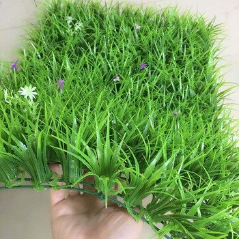 室内假草坪带花塑料草仿真绿植高草加密阳台装饰人造草皮居家装饰仿真