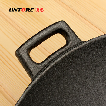 
                                        铸彩（LINTORE） 炒锅不粘锅铸铁锅电磁炉平底具无油烟物理不粘生铁锅子加厚双耳无涂层                