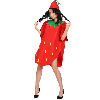 cosplay派对草莓服表演服装水果服时装秀 儿童草莓小号 均码