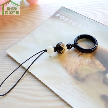 u盘挂绳 手机链挂绳短款挂件u盘车钥匙挂饰 手机吊带 黑色