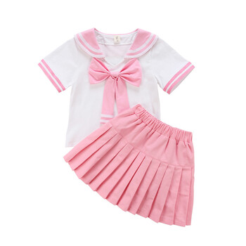 中大童时尚校服两件套男女童学院风班服园服套装小学生潮 女童粉色