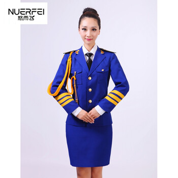 队班升旗手服装军乐队服装演出服海军制服女陆军文工团表演服 蓝色